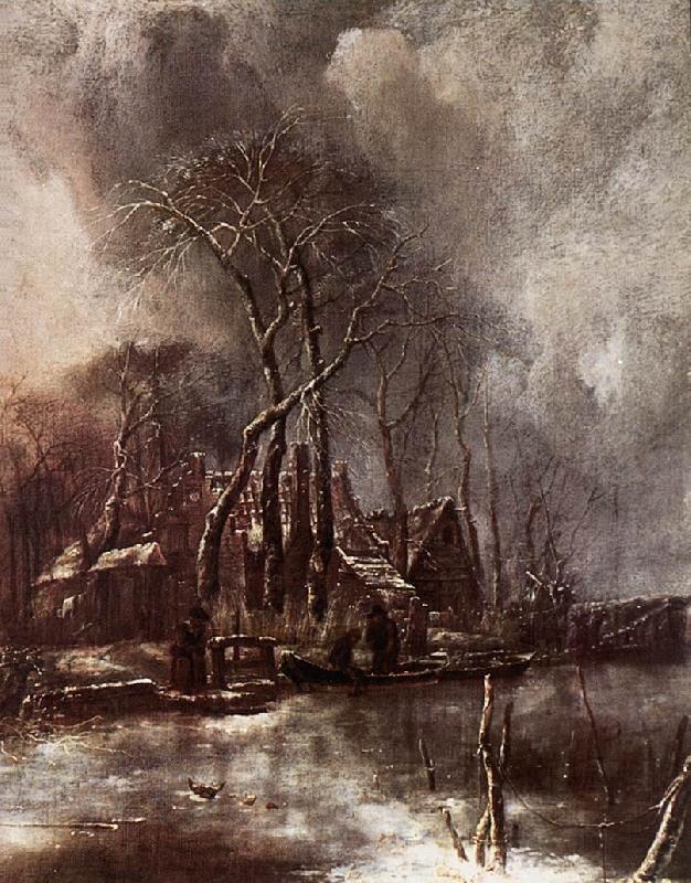 Jan van de Capelle Winter Landscape Sweden oil painting art